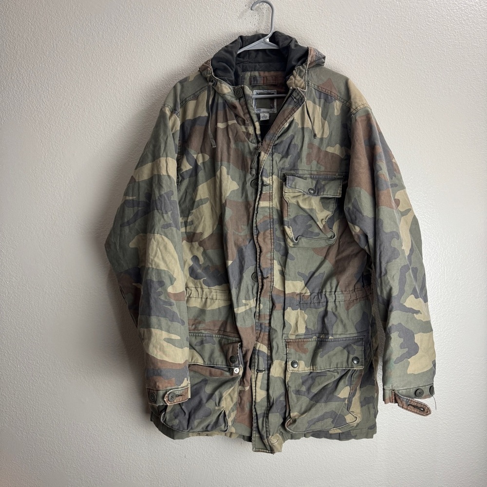 Old Navy Vintage Camo Quilted Jacket Coat Size XL